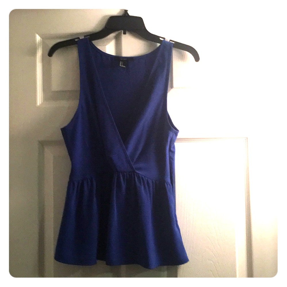 Cobalt Blue Peplum Shirt